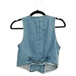 ROLLAS Dallas Women’s Cropped Denim Buttoned Y2K Vest Sz S Blue Photo 4