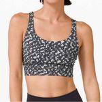 Lululemon Energy Bra Size 10 Long Line Medium Support B–D Cup Pace Lace Grey Photo 0