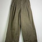 Everlane  Women Organic Cotton Linen Wide Leg Chino Pant Olive Green Sz 00 Photo 0