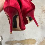 Stradivarius  Red Pointy Toe Pull On Satin Sock Boots Size 37 GUC Photo 2