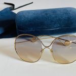 Gucci GG0362S Gold Oversized Square Sunglasses Size 57mm Photo 0