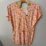 Cabana Life Surfside Beach Coverluxe‎ Dolman Romper Sz XL Pink Orange Floral NWT Photo 0