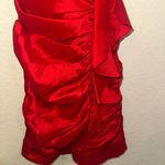 Fiesta Fashion Small Red Ruched Strapless Mini Formal Cocktail Homecoming Dress Photo 3