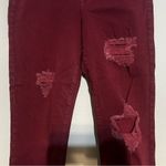 American Eagle  Deep Red Burgundy Distressed High Rise Jeggings Photo 2