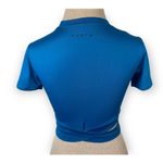 NVGTN  Criss Cross Crop Top Crossbody Tee Blue Womens Size XS Gym Workout Photo 2