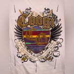 COOGI White and Gold Graphic Cap Sleeve Y2K Tee Photo 2