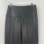 Joie  Black Faux Leather Pants Leggings Cropped Wide Leg Pleather Size Medium Photo 3