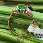Vintage Emerald Green Birthstone Cubic Zirconia CZ Stone Gold Photo 4