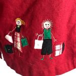 Allyson Whitmore Linen Blend Embroidered Details Button Down Long Sleeve Shirt Red Size L Photo 4