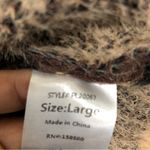 Pink Lily  Animal Print Cold Shoulder Sweater womens Large very soft cheetah Photo 3