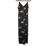 NWT Doublju Womens Black Polka Dots Spaghetti Straps Wide Photo 1