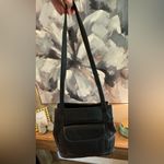 Vintage Coach Style Black Leather Shoulder Bag Magnetic Closures Photo 9