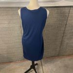 Amazon BTFBM Blue Sleeveless Scooped Neck Side Ruched Cinched Midi Dress Size Large Photo 2