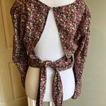 Lush Clothing Floral Print Long Sleeve Crop V Neck Blouse Bohemian Festival Fairy Whimsical Photo 3