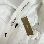 J.Crew Slim Wide Leg Jean White High Waisted Classic Stretch Denim US 30 NWT Photo 9