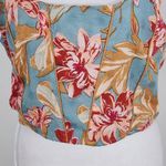 Band of Gypsies  Blue and Red Floral Boho Crop Top Size Large NWT Blue Crop Top Photo 2