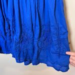 Ralph Lauren  Sizanna Embroidered Smocked Waist A-Line Dress Royal Blue 18 Photo 3