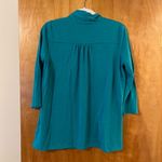 Talbots  Blue Open Front Cardigan Sweater Cotton Rayon Blend 3/4 Sleeve Small Photo 4