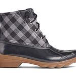 Sperry Syren Gulf Black Gray Plaid Duck Boots Women’s 9.5 Gorpcore Cabin Flannel Photo 0