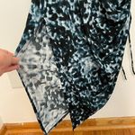 Soma Blue Black Tie Dye Ruched Drawstring Tie Asymmetrical Boho Maxi Tank Dress Photo 7