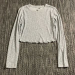 ASOS long sleeve ribbed crop top grey Photo 0