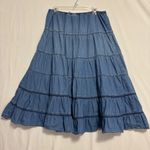 White Stag VTG  Denim Skirt Womens M(8/10) Tiered Cowgirl Boho Peasant Cottage Photo 1