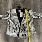 Evereve Chaser sequin drape front jacket reversible sequin black silver NWT - XS Photo 5