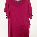 Slate + Willow  Gathered Red Short Sleeve Top Size Large Photo 0