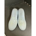 P448  Sneakers White Leather Sneaker Blue Sole‎ Womens Shoes Size 37 US 7 Photo 5