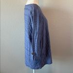 Christopher & Banks Christoper & Banks 3/4 Sleeve Ripple Textured Boatneck TShirt Blue Size Large Photo 1