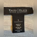 White House | Black Market Beaded Knit metallic White Silver & Light Brown SZ S Photo 8