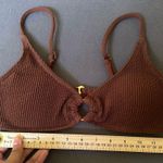 Bikini Bliss Brown Ribbed Bandaeu Bikini Top Swimsuit Photo 1