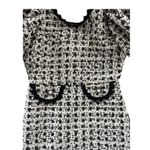 Dream SisTweed Puff Sleeve Square Neck Mini Dress Black & Cream NWT XS Photo 7