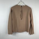 ZARA  Basic Sz XS Sweatshirt Long Sleeve Crew Neck Zipper Pull In Back Dusty Pink Photo 7