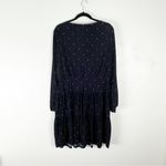 Ralph Lauren LAUREN  Navy Speckled Long Sleeves Tiered  Dress, Size 14 Photo 1