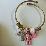 Pink Teddy Bear Love Heart Gold Boho Charm Bracelet One Size Stainless Steel Photo 4
