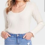 Knox Rose Cream Ribbed Long Sleeve Slim Fit Tee - Sz XXL ππ Photo 0