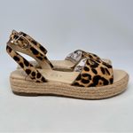 Sole Society  Verla Cow Hair Leopard Espadrille‎ Platform Sandals Size 9.5 Photo 3
