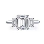 Sterling Silver SIZE 7 925  Sona Simulated Diamond Engagement Wedding Ring Photo 1