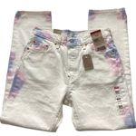 Levi's New  501 Original Button Fly Tie Dye Cream and Pink Womens Jeans 29x30 Photo 1