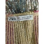 ZARA Mermaid Striped Multicolor Sequin Peplum Ruffle Detail V Neck Shiny Top S Photo 8