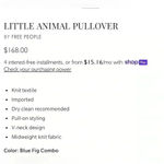 Free People  Little Animal Pullover in Blue Fig Combo nwot size m Photo 9