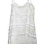FP ONE White Lace Tiered Mini Dress Spaghetti Strap Boho Festival Size Small Size L Photo 0