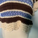 ZARA New  Crochet Knit Hooded Short Sleeve Sweater size M Photo 8