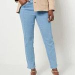New Womens Isaac Mizrahi Live Denim Pull On Jeans Blue Light 2 Tall Stretch Comf Photo 0