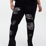 Torrid PREMIUM LEGGING - SLASHED LEOPARD UNDERLAY BLACK WOMENS SIZE 1 1X… Photo 0