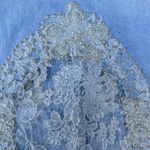 Rare Vintage Floral Lace Beaded Embroidered Light Blue Denim Jean Cropped Jacket Size M Photo 11