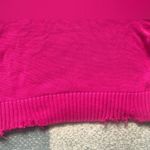 R+A Women's Pink Chunky Knit Cotton Ribbed Off The Shoulder Crop Sweater sz S​ Photo 1