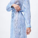 ZARA  ANIMAL PRINT BUTTON DOWN SHIRT DRESS LONG SLEEVE BLUE SIZE S NEW Photo 4