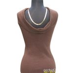Cache  Brown Reversible Stretch Shawl Collar Top New Silk Nylon Knit NWT $88 Photo 6